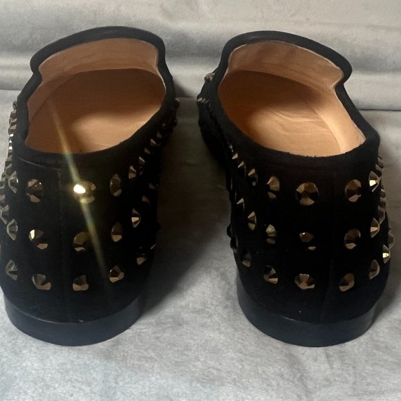Giuseppe Zanotti |Black Suede Crystal Studded Loafers | Size 37 - Picture 3 of 6